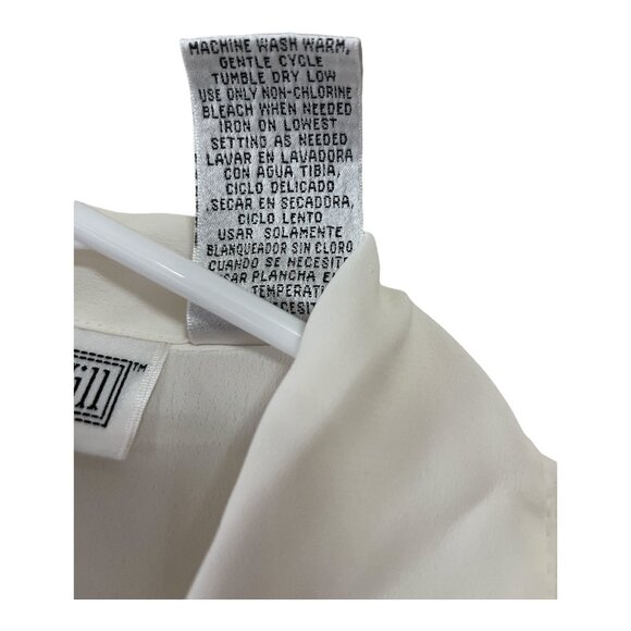 Vintage 1980s Christie & Jill Women’s Size 4 Ivory Short Sleeve Blouse – Made in - Picture 4 of 7